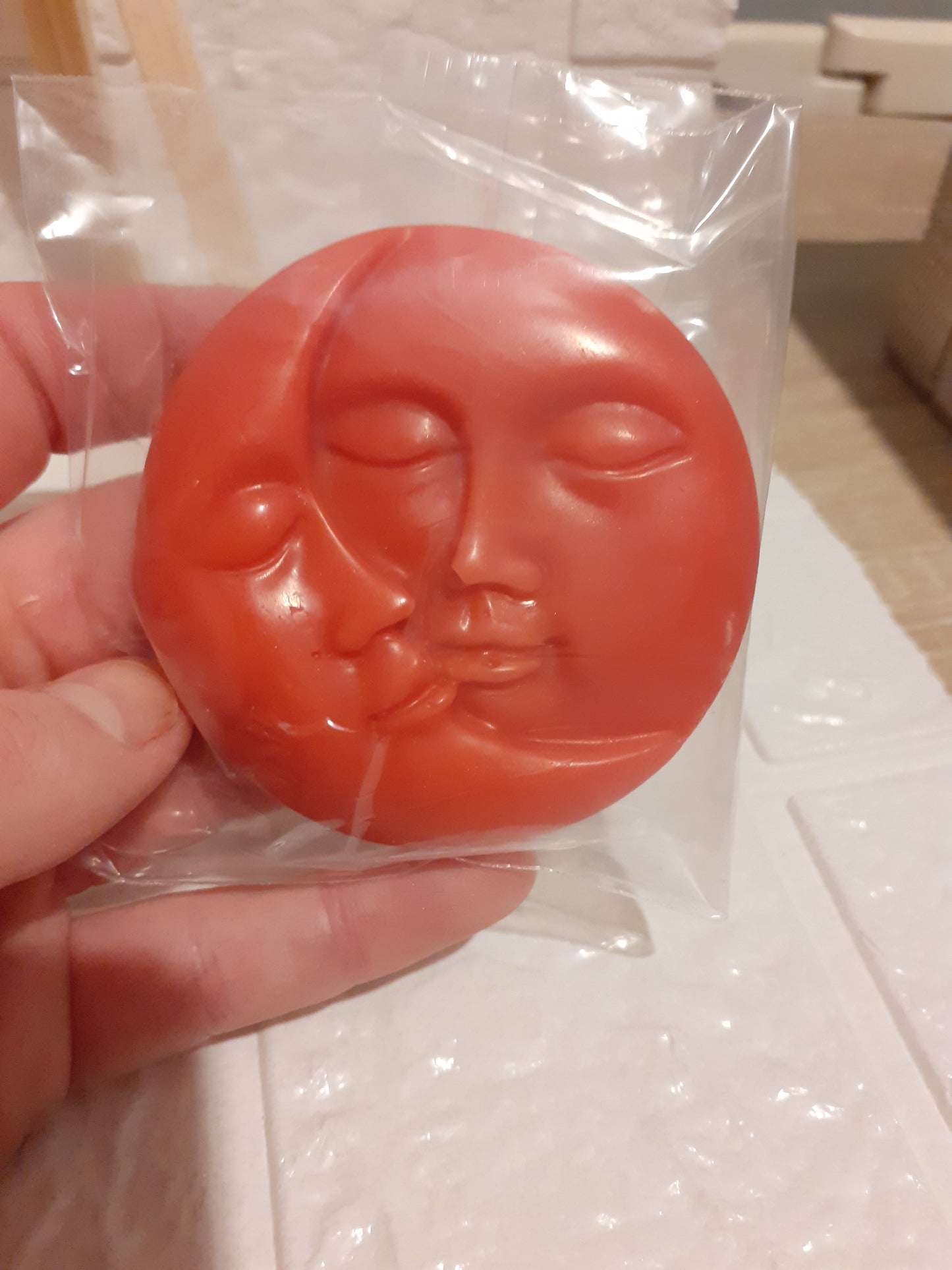moon and sun face wax melt shapes