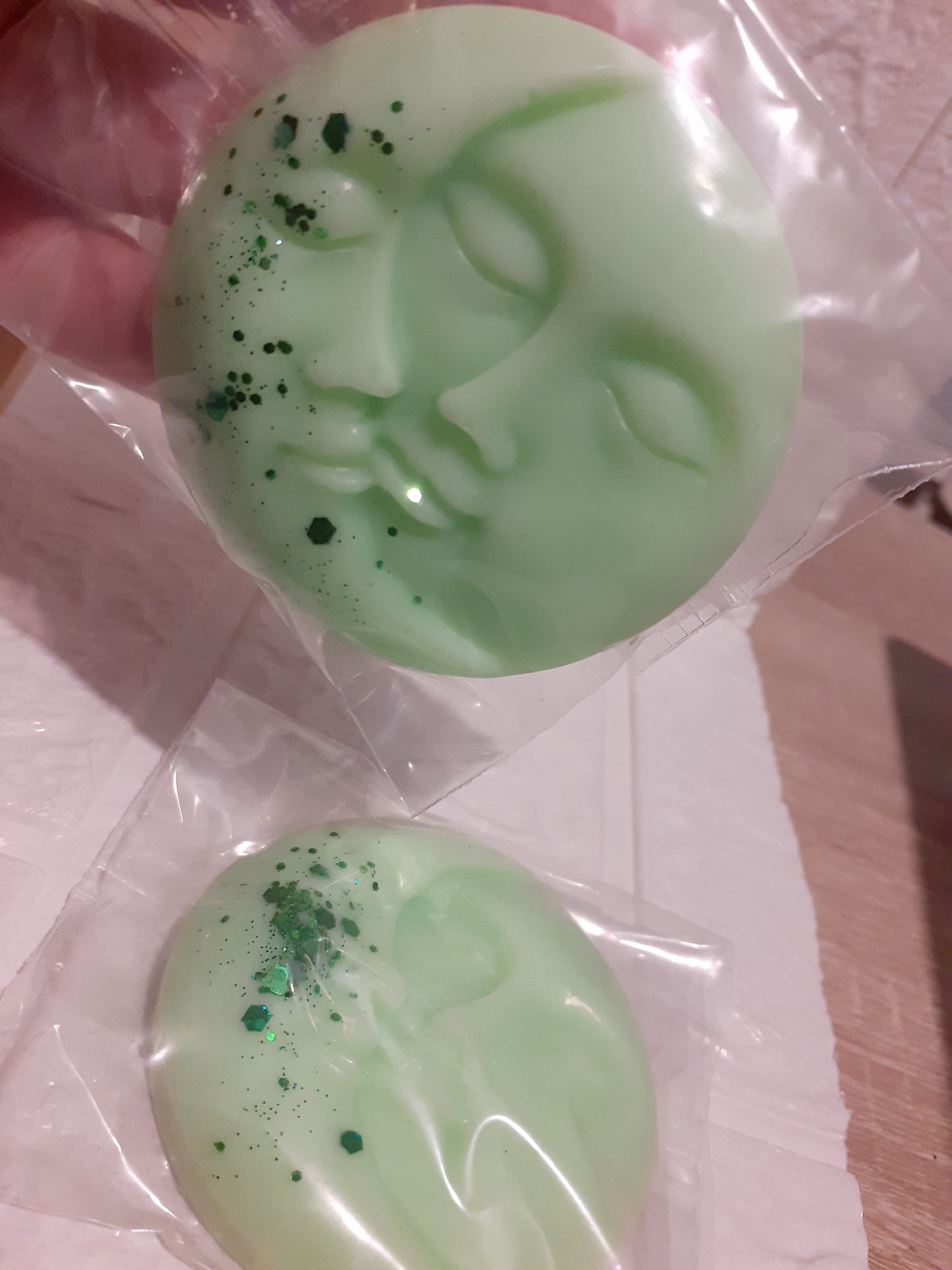 moon and sun face wax melt shapes