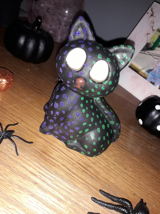 poka dot cat tealight holder
