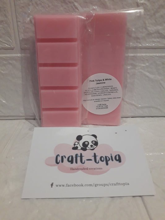 pink tulips and white jasmine snap bar