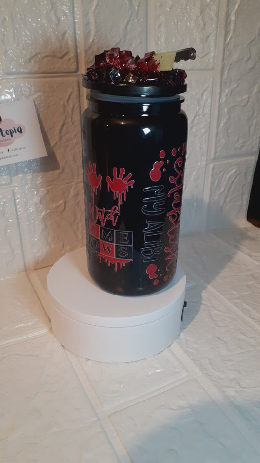 feeling stabby black 16oz cup