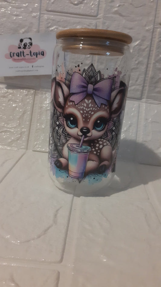 baby deer glass libbey can