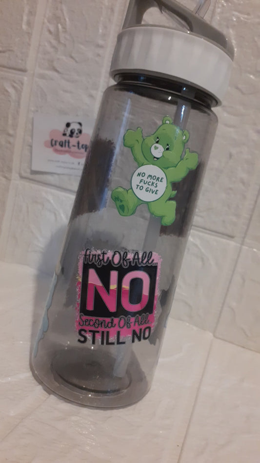 sarcasm and swear bear water bootle