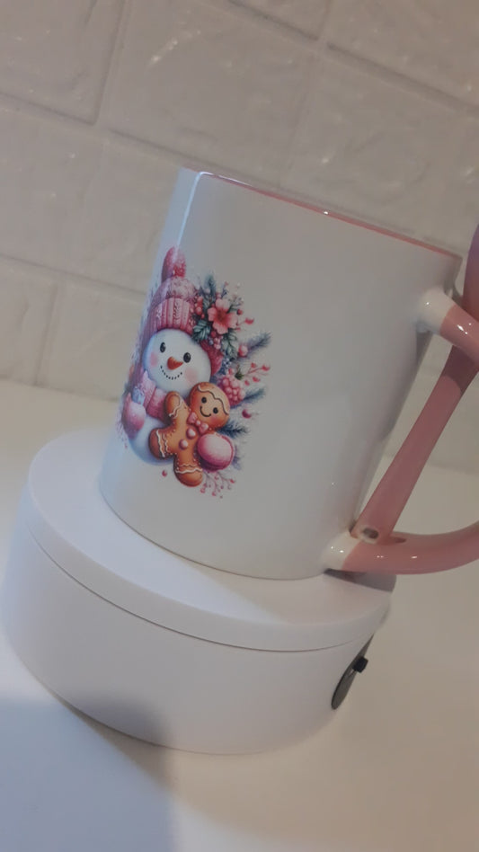 Pink Christmas cup with spoon