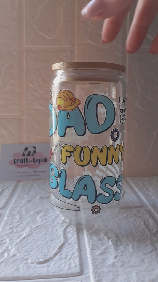 dads funny glass 16oz libbey glass