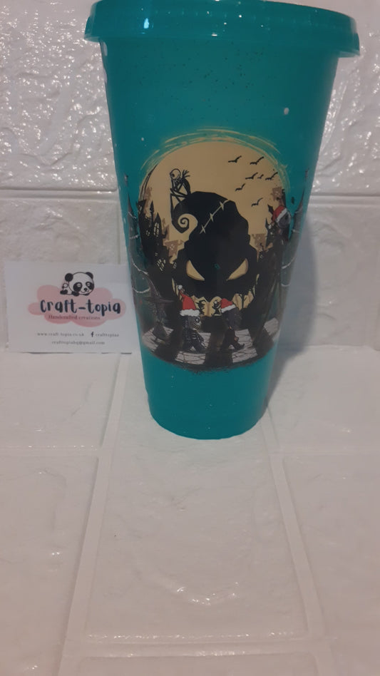 24oz green nightmare design cold cup