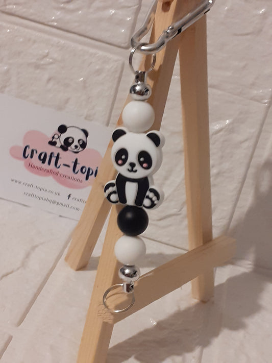 panda beaded keychain