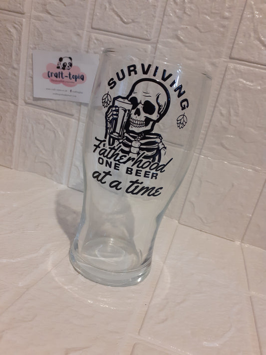 surviving fatherhood one beer at a time pint glass