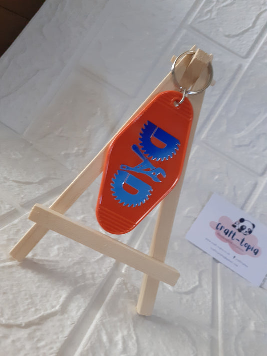 dad motel style keychain