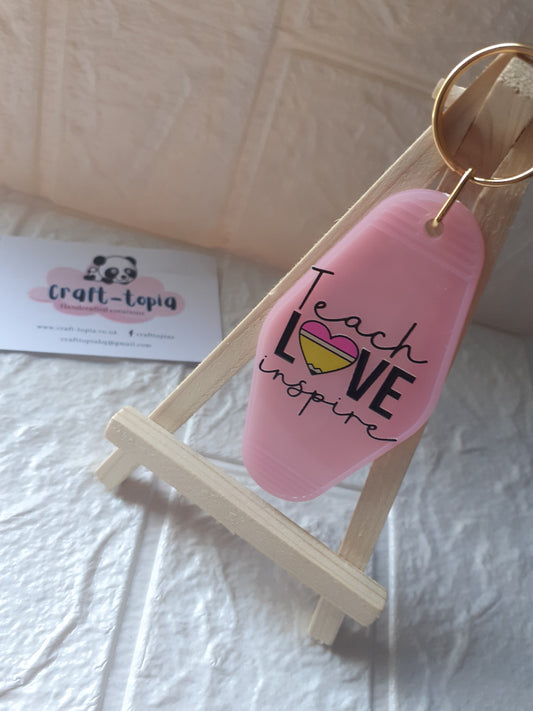 teach love inspire keychain
