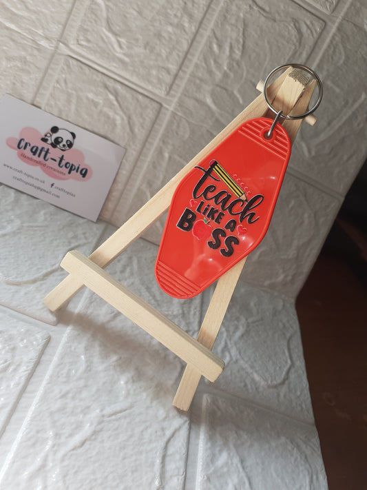 teach like a boss motel keychain