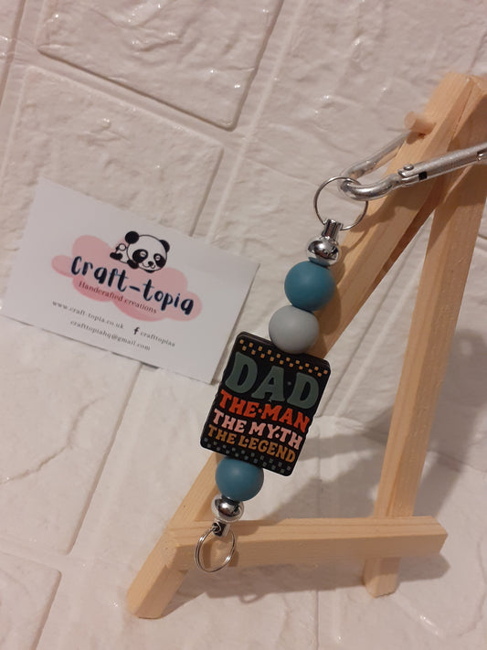 dad the man the myth the legend beaded keychain