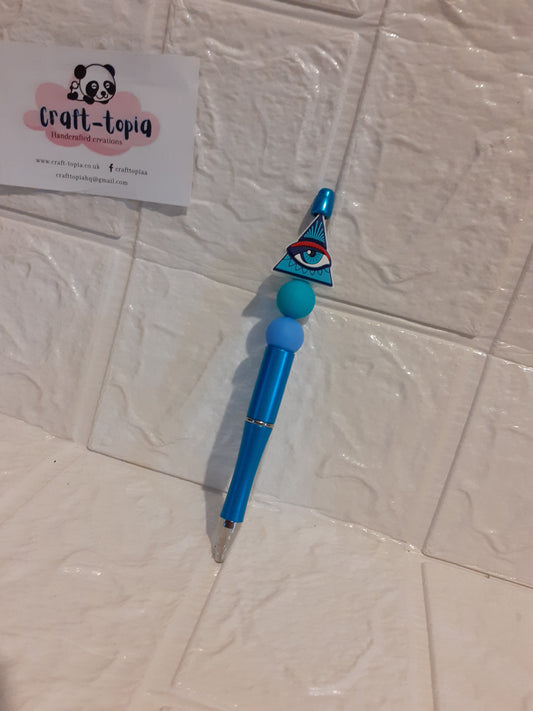 evil eye blue beaded pen