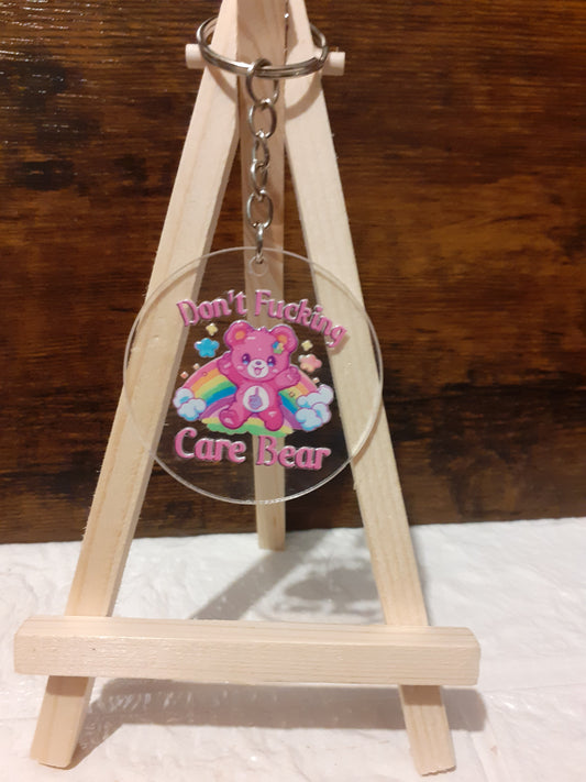dont care bear keychain